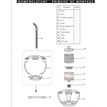 Bras - modèle original - pour skimmer flottant Zodiac (vendu à l'unité)