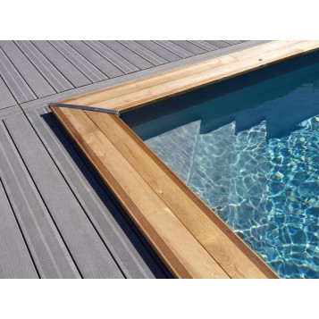 Piscine en bois hors-sol Maeva 8x4m avec escalier sous liner