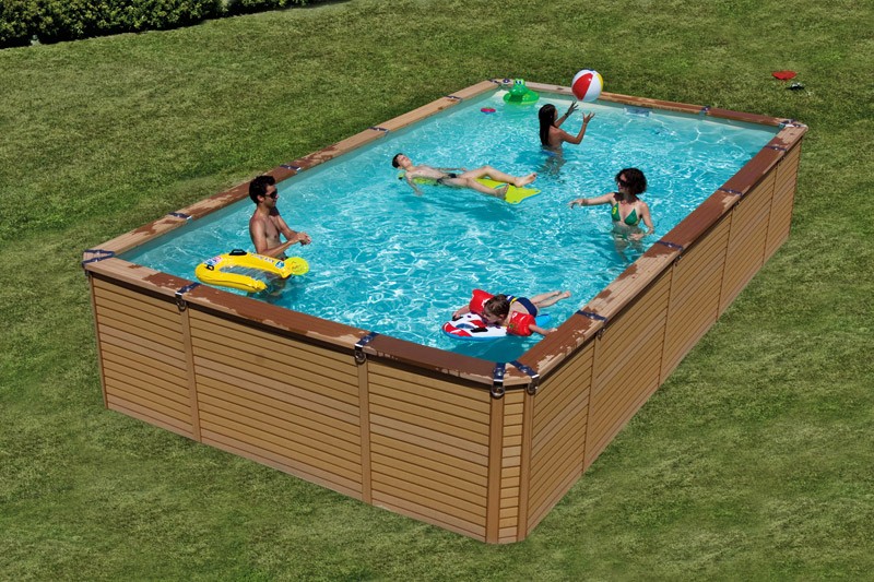 piscine acier marron