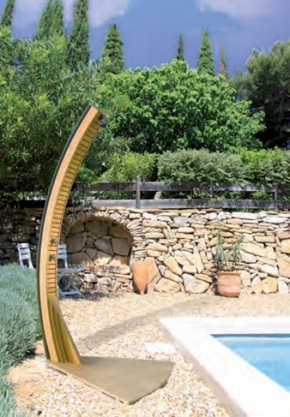 Douche Solaire Teck Giordano Avec Socle