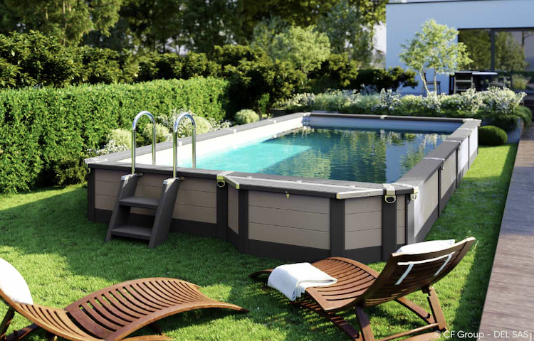 Piscine Azteck rectangulaire semi-enterrée 8.30 x 3.50 m