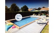 Piscine bois enterrée Maeva 5x3m avec escalier sous liner