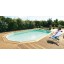 Piscine en bois enterrée Maéva 6x3m avec escalier sous liner