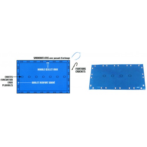 Bâche hiver sur mesure piscine bois hors-sol SAFE